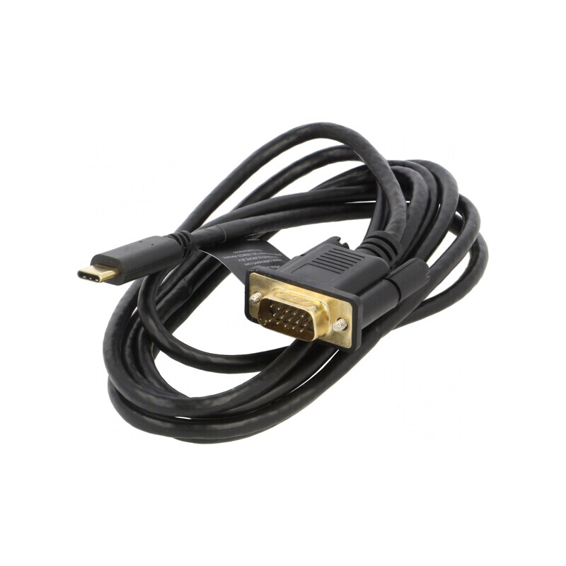 Adaptor USB-C la D-Sub 15pin 2m Negru | Electronic-mag.ro | Componente Electronice