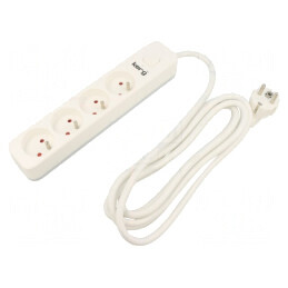 Prelungitor Alb 4 Prize 3m 16A | Electronic-mag.ro | Componente Electronice