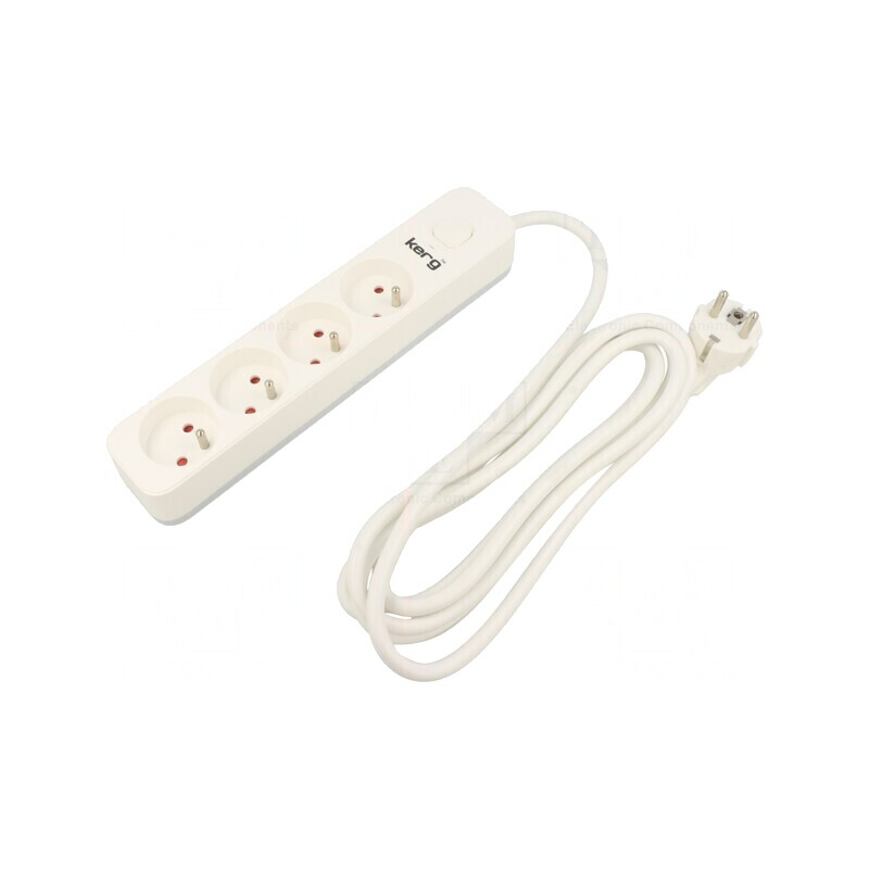 Prelungitor Alb 4 Prize 3m 16A | Electronic-mag.ro | Componente Electronice