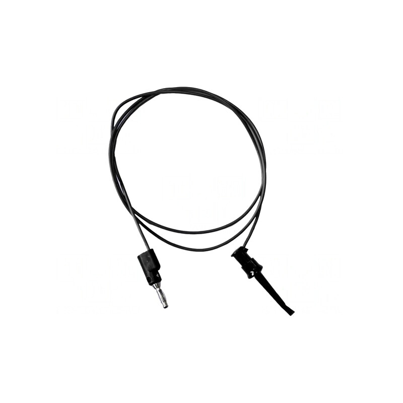 Cablu de măsurare 5A cu clips și mufă banană 4mm neagră | Electronic-mag.ro | Componente Electronice