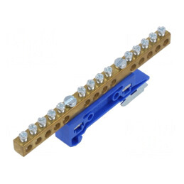 Regletă de conexiuni 6mm2 14 borne albastră | Electronic-mag.ro | Componente Electronice
