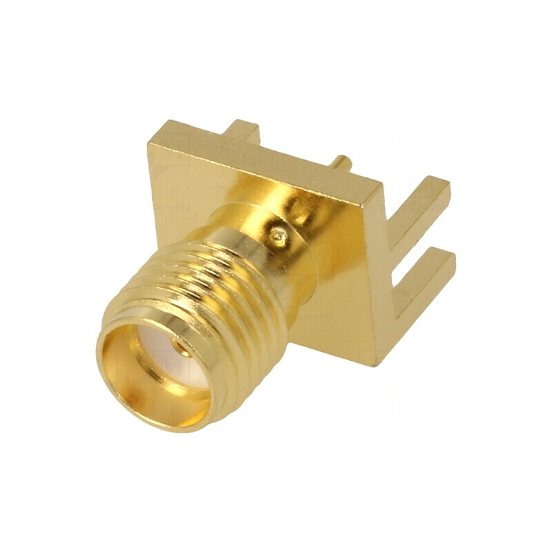 Conector SMA Femelă Margine Dreaptă 50Ω SMT Cablu PTFE Aurit | Electronic-mag.ro | Componente Electronice