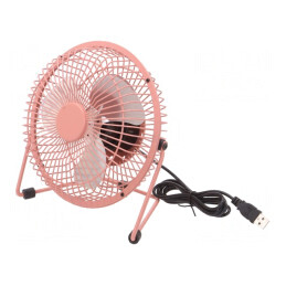 Ventilator: DC; 3W; 5V; Ø: 150mm; Lung: 1m; 190x185x100mm; roz; metal