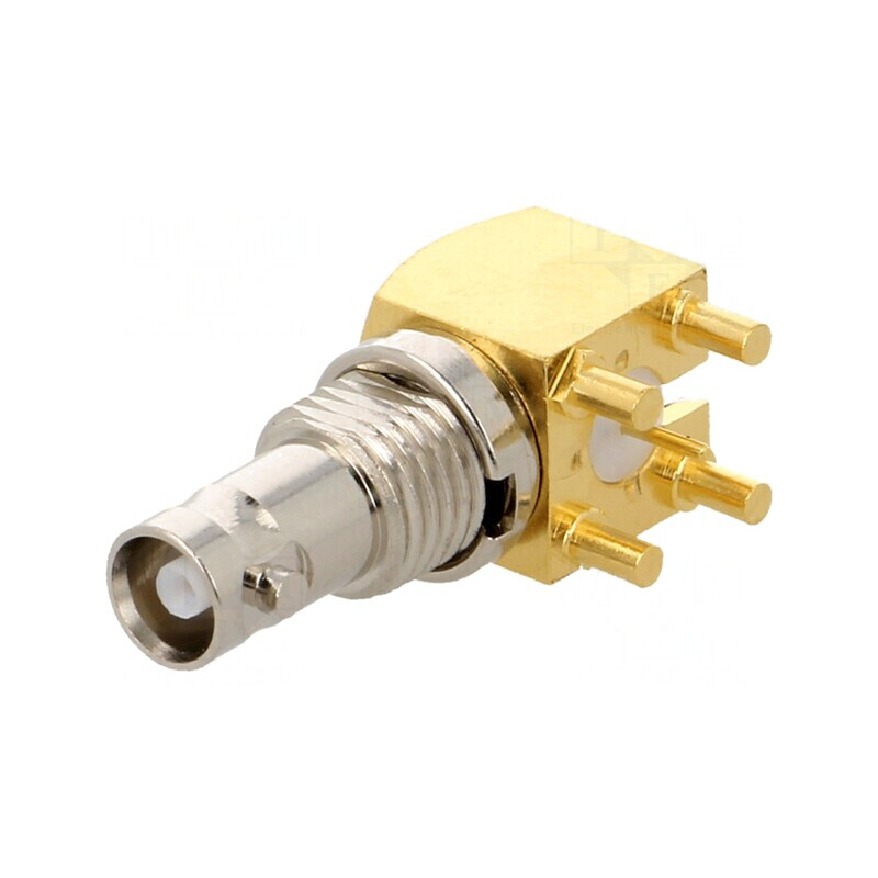 Soclu Micro BNC mamă unghi 90° 75Ω aurit PTFE | Electronic-mag.ro | Componente Electronice