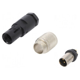 Conector M9 cu 4 pini mascul, filet exterior