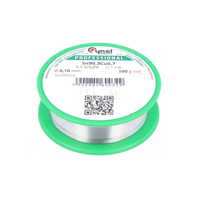 Sârmă de Lipit fără Plumb 0,7mm 100g | Electronic-mag.ro | Componente Electronice Sârmă de Lipit fără Plumb 0,7mm 100g | Electronic-mag.ro | Componente Electronice