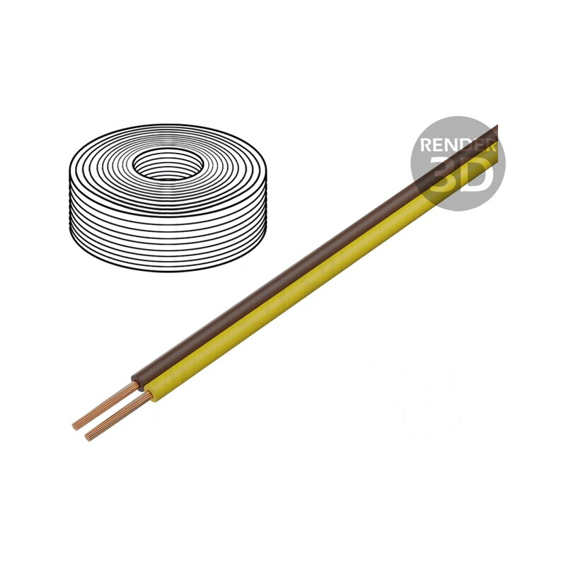 Cablu Electric 2x0,14mm2 250V 25m Maro/Galben | Electronic-mag.ro | Componente Electronice