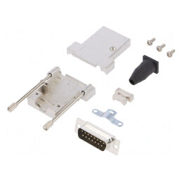 D-Sub 15 PIN Mufă Tată Lipire pe Cablu Neagră | Electronic-mag.ro | Componente Electronice
