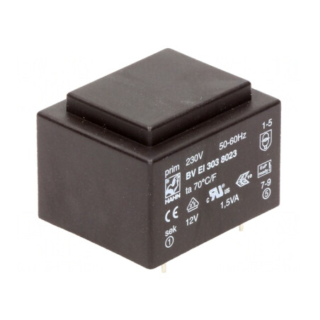 Transformator Încapsulat 1.5VA 230V la 12V 125mA PCB | Electronic-mag.ro | Componente Electronice