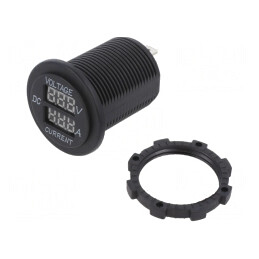 Voltmetru Digital 5-30V DC 1-15A Negru Albastru | Electronic-mag.ro | Componente Electronice