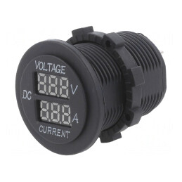 Voltmetru 5-30V DC 1-15A Negru Verde | Electronic-mag.ro | Componente Electronice