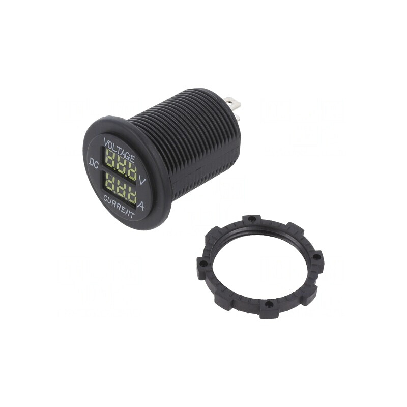 Voltmetru Digital 5-30V DC 1-15A Negru Alb | Electronic-mag.ro | Componente Electronice