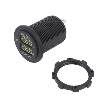 Voltmetru Digital 5-30V DC 1-15A Negru Alb | Electronic-mag.ro | Componente Electronice