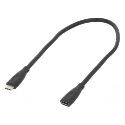 Cablu USB 3.2 USB-C la USB-C 0.3m Negru | Electronic-mag.ro | Componente Electronice