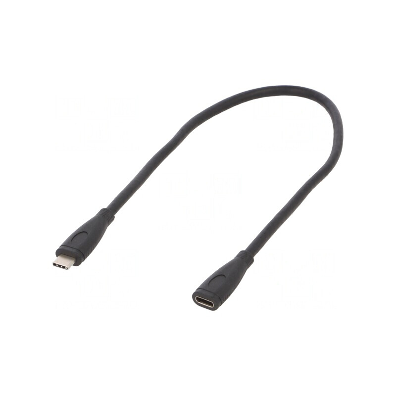 Cablu USB 3.2 USB-C la USB-C 0.3m Negru | Electronic-mag.ro | Componente Electronice