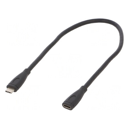 Cablu USB 3.2 USB-C la USB-C 0.3m Negru | Electronic-mag.ro | Componente Electronice