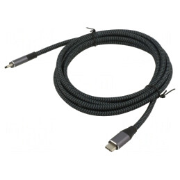 Cablu USB 3.2 USB-C Dublu 2m Alb-Negru 100W | Electronic-mag.ro | Componente Electronice
