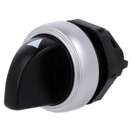 Comutator rotativ 22mm 2 poziții negru | Electronic-mag.ro | Componente Electronice