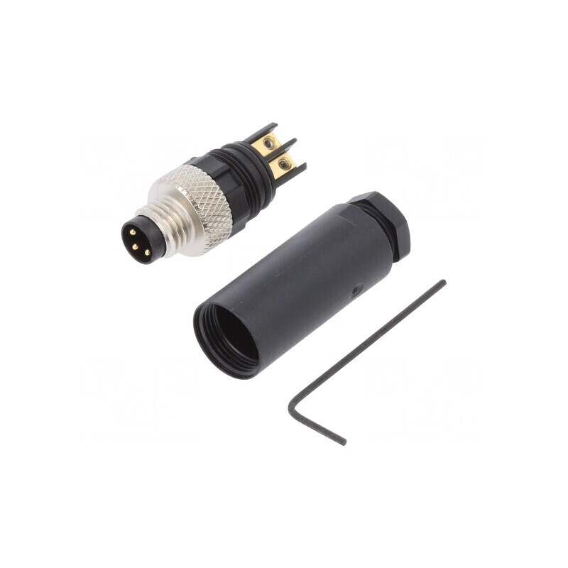 Conector M8 Mufă Tată 3-PIN Filet Exterior | Electronic-mag.ro | Componente Electronice