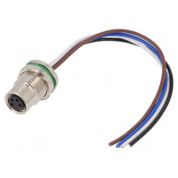 Conector M8 Mamă 4 Pin Drept Montare Panou 3A | Electronic-mag.ro | Componente Electronice