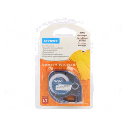 Bandă Albă 12mm x 2m cu Text Negru pentru DYMO LT100H | Electronic-mag.ro | Componente Electronice