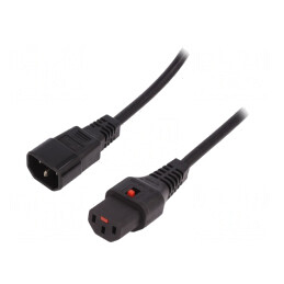 Cablu de Alimentare IEC C13 C14 1,5m cu Blocare | Electronic-mag.ro | Componente Electronice