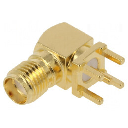 Mufă SMA 90° THT Aurită 50Ω PTFE | Electronic-mag.ro | Componente Electronice