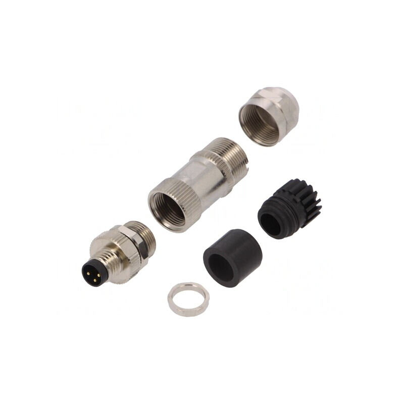 Conector M8 Tată 3 Pin Drept pe Cablu 3A IP67 60V | Electronic-mag.ro | Componente Electronice