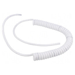 Cablu Spiralat Neecranat PUR Alb 2x0,75mm2 0,3m