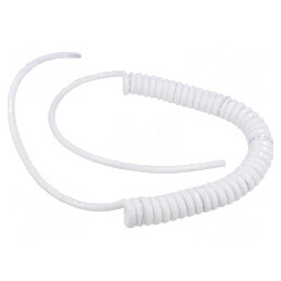 Cablu Spiralat Neecranat PUR Alb 2x0,75mm2 0,3m | Electronic-mag.ro | Componente Electronice