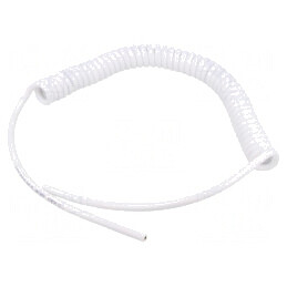 Cablu spiralat alb 0,3m-1,2m 6x0,15mm2 PUR 300V | Electronic-mag.ro | Componente Electronice