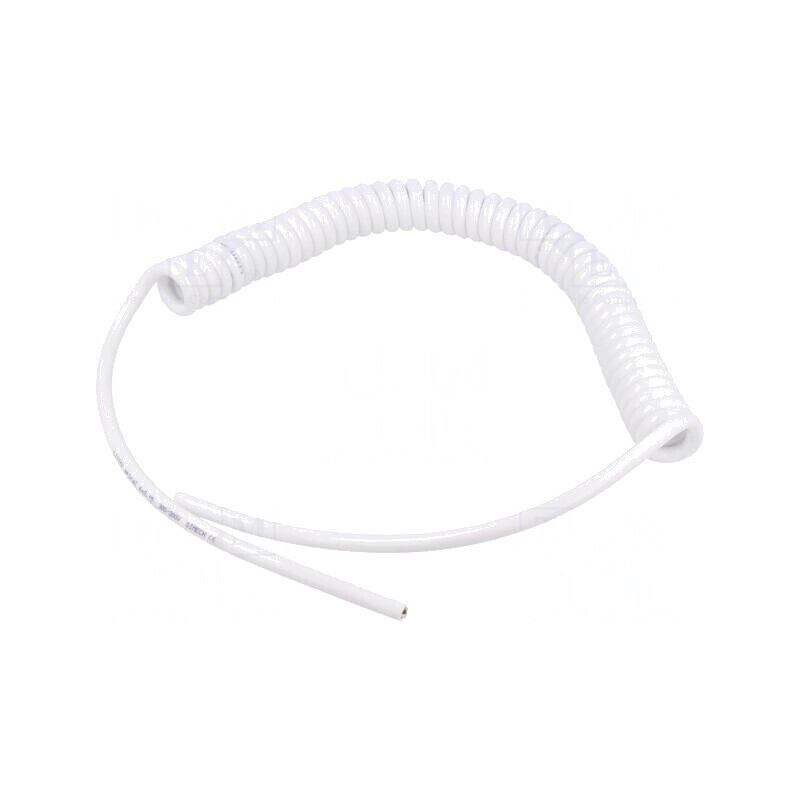Cablu spiralat alb 0,3m-1,2m 6x0,15mm2 PUR 300V | Electronic-mag.ro | Componente Electronice