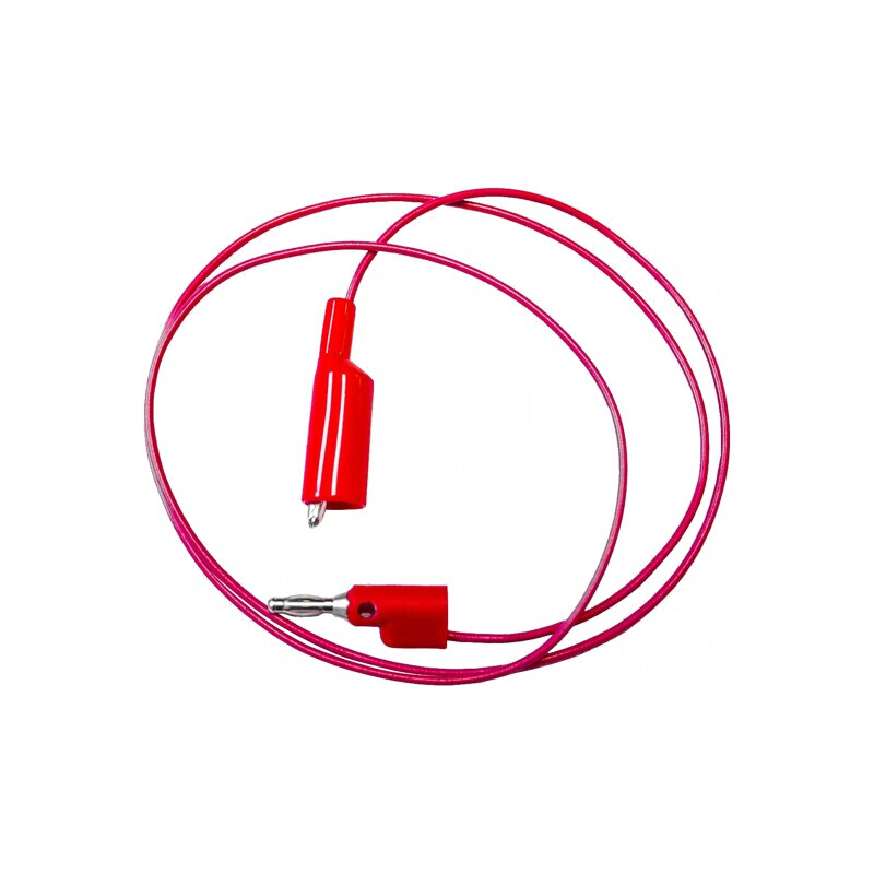 Cablu de măsurare 5A cu mufă banană și clemă crocodil roșie 4 mm | Electronic-mag.ro | Componente Electronice