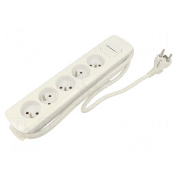 Prelungitor electric 5 prize alb 1,8m 16A | Electronic-mag.ro | Componente Electronice