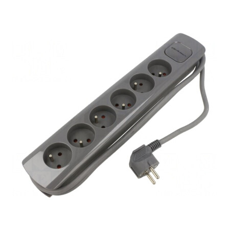 Prelungitor alimentare 6 prize gri 1,8m 16A | Electronic-mag.ro | Componente Electronice