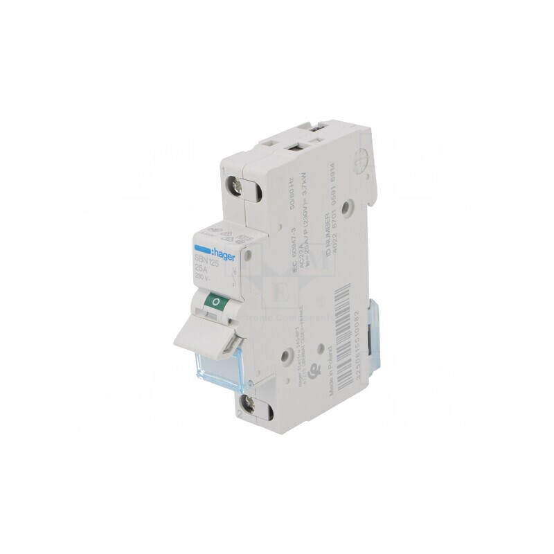 Separator-întrerupător 1P 25A 230VAC pentru șină DIN | Electronic-mag.ro | Componente Electronice