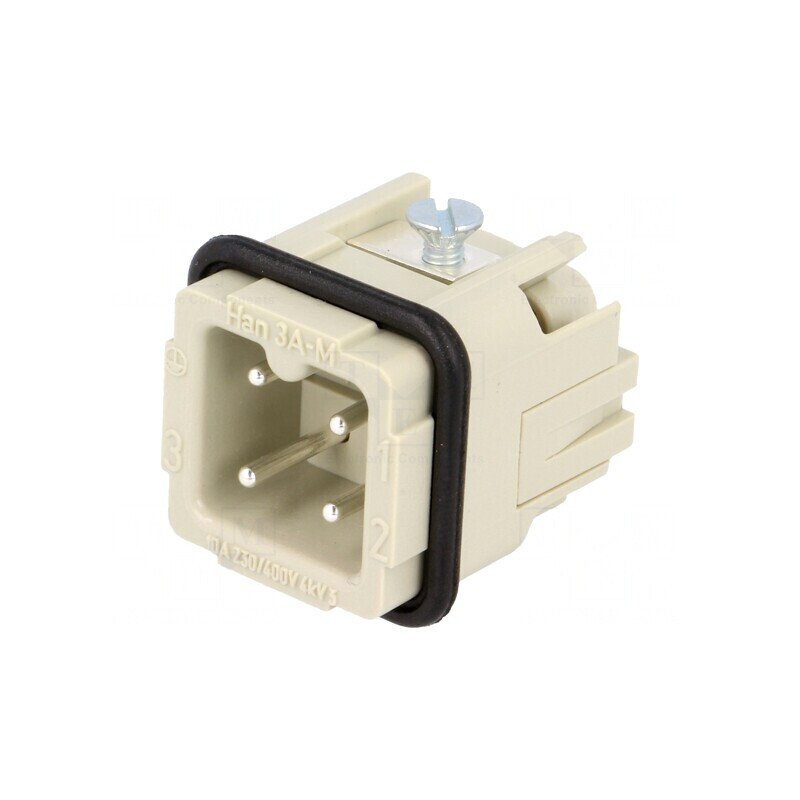 Conector Han® A 4 3 PE Contact Tată | Electronic-mag.ro | Componente Electronice