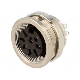Conector M16 Soclu Mamă 8 PIN 100V IP65/IP67 | Electronic-mag.ro | Componente Electronice