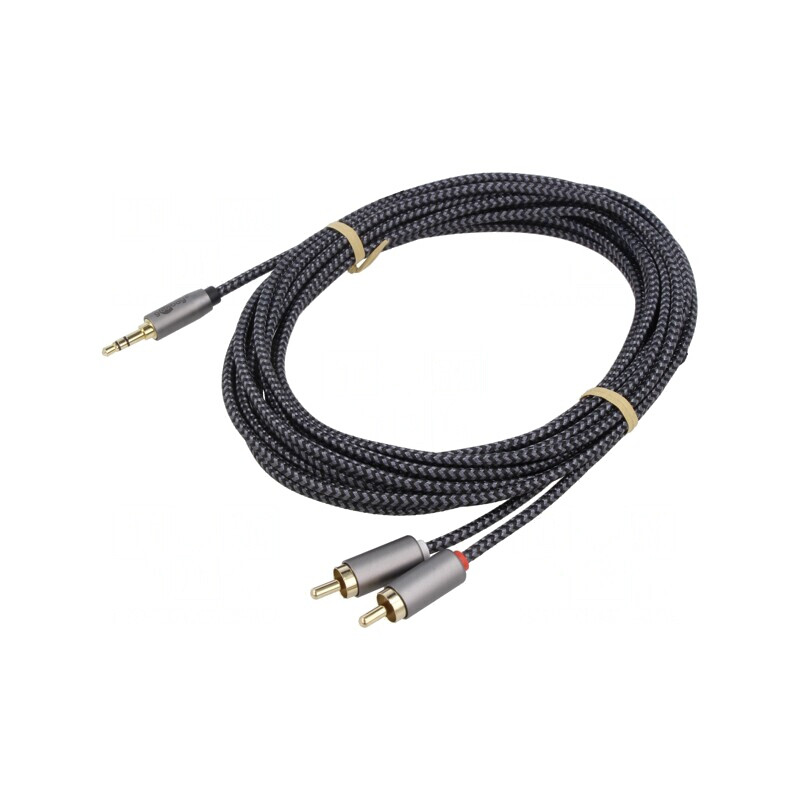 Cablu Audio Jack 3.5mm la RCA 2x 5m Aurit PVC | Electronic-mag.ro | Componente Electronice
