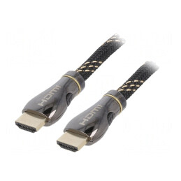 Cablu HDMI 2.1 Textil 2m Negru | Electronic-mag.ro | Componente Electronice