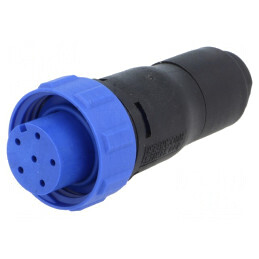 Conector circular mamă 6 pini fără contacte pe cablu | Electronic-mag.ro | Componente Electronice