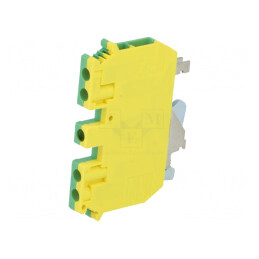 Conector de șine 0,2-4mm2 4 borne galben-verde