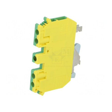 Conector de șine 0,2-4mm2 4 borne galben-verde | Electronic-mag.ro | Componente Electronice