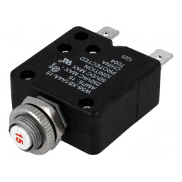 Întrerupător de Supracurent 250VAC 50VDC 15A SPST-NC | Electronic-mag.ro | Componente Electronice