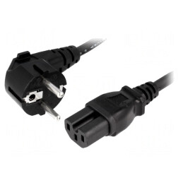 Cablu Alimentare 3m Ștecăr Unghi CEE 7/7 la IEC C15 | Electronic-mag.ro | Componente Electronice