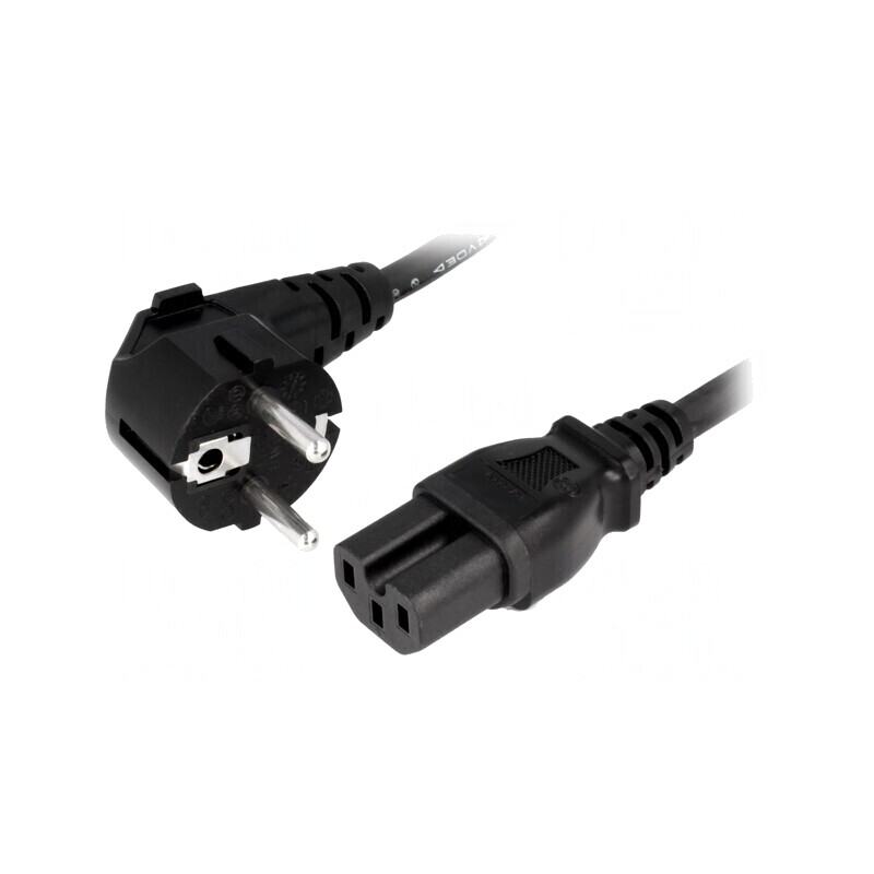 Cablu Alimentare 3m Ștecăr Unghi CEE 7/7 la IEC C15 | Electronic-mag.ro | Componente Electronice Cablu Alimentare 3m Ștecăr Unghi CEE 7/7 la IEC C15 | Electronic-mag.ro | Componente Electronice