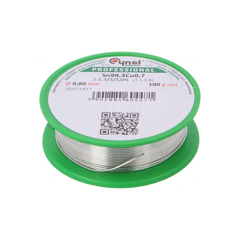 Sârmă de lipit fără plumb 0,8mm 100g | Electronic-mag.ro | Componente Electronice Sârmă de lipit fără plumb 0,8mm 100g | Electronic-mag.ro | Componente Electronice