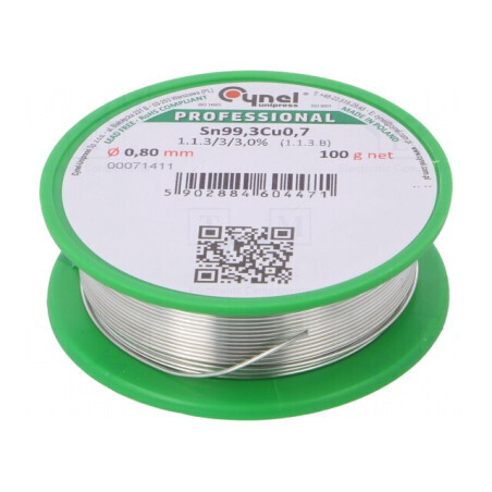 Sârmă de lipit fără plumb 0,8mm 100g | Electronic-mag.ro | Componente Electronice