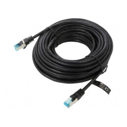 Patch Cord F/UTP Cat5e 15m Negru Ecranat | Electronic-mag.ro | Componente Electronice