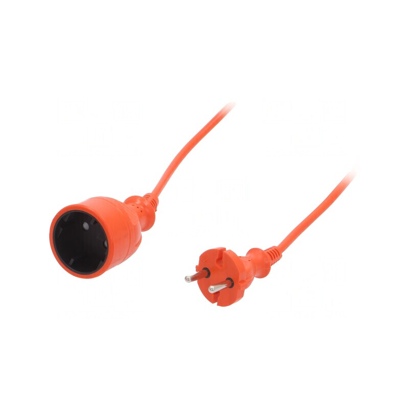Prelungitor Alimentare 10m Portocaliu 10A 1 Priză PVC | Electronic-mag.ro | Componente Electronice